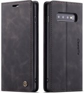 CaseMe - Samsung Galaxy S10 hoesje - Wallet Book Case - Magneetsluiting - Zwart