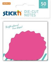 Sticky egel notes - 50 x 70mm, magenta, 50 memoblaadjes, memoblok