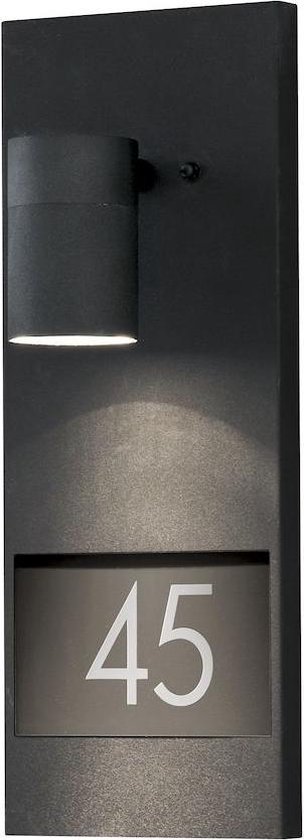 Konstsmide Modena Huisnummerlamp Buiten - GU10 - IP44 - Zwart