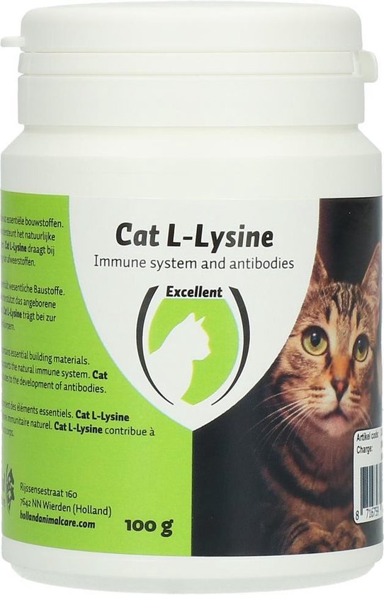 Excellent Cat L Lysine aanvullend kattenvoer – Ondersteunt het  immuunsysteem –... | bol.com