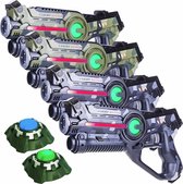 Light Battle Active Camo Lasergun set - Groen/Grijs - 4 Laserguns + 2 Lasergame Targets