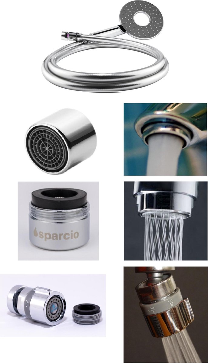 Sparcio Waterbesparing Set - Handdouche - Chroom