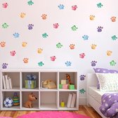 Muurstickers Kinderkamer & Babykamer - Wanddecoratie - Dieren - Poten - Voetafdruk - Kleurrijk