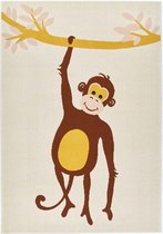 Kinderkamer vloerkleed Monkey Miles - crème 120x170 cm