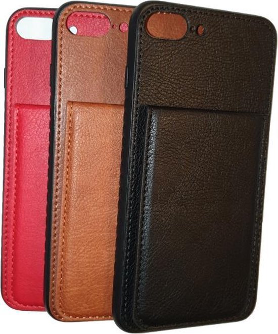 wees stil Th boezem Iphone 7/8/SE-2020 Luxe Back Cover Bruine hoesje met extra vakjes voor  pasjes | bol.com