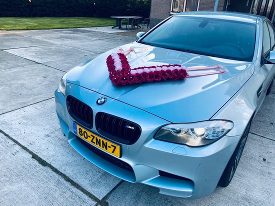 MIA GROEN Trouwauto Versiering Groene Rozen met Linten - Bloemen op de