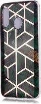 Samsung Galaxy A20e Hoesje - Marble Design - Emerald Green