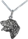 Ierse Wolfshond - Irish Wolfhound Hanger kop -merk COOLDOG™ in massief Zilver inclusief ketting