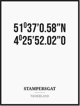 Poster/kaart STAMPERSGAT met coördinaten