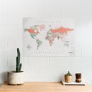Miss Wood - WOODY MAP Watercolor kurken wereldkaart - 90x60cm (XL) - Terracota