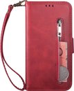 Portemonnee rood wallet book-case rits hoesje Samsung Galaxy A41
