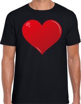 Hart cadeau t-shirt zwart voor heren M