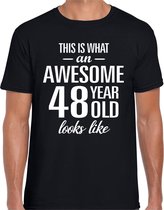 Awesome 48 year / 48 jaar cadeau t-shirt zwart heren XL