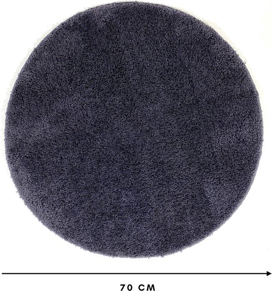 Lucy's Living Luxe badmat FUA Antraciet – Ø70 cm – donker grijs – zwart –  rond -... | bol.com