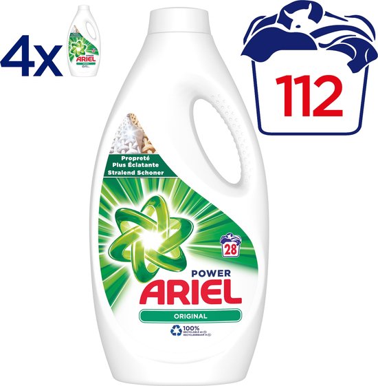 Ariel Original Wasmiddel - Voordeelverpakking 4 x 28 Wasbeurten - Vloeibaar Wasmiddel