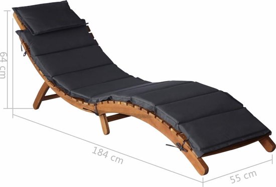 vork ontwerper definitief CASAXL Luxe Ligstoel - Lounge Stoel - Tuinstoel - Lig Bed - Donker Grijs -  Massief... | bol.com