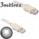 Verlengkabel USB 2.0 A mannelijk / A vrouwelijk 3m