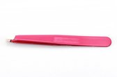 Pincet 3½", schuine punt, roze, AISI 420 edel staal
