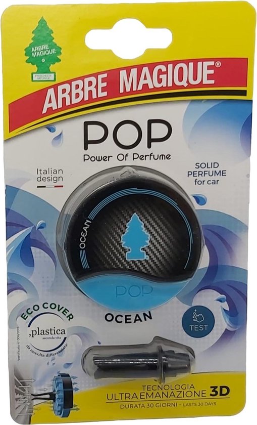 Arbre Magique POP Ocean autoparfum - Auto luchtverfrisser Ocean - Autoparfum Ocean - Lekker luchtje in de auto - Ocean Geurtje - Compact geurtje -Parfum - Airco - Auto - Fris - Verfrissend - Auto Geurverfrisser - Auto geurtje