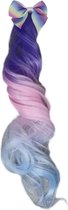 Jessidress Haarclip extension 40 cm met unicorn kleuren en strik