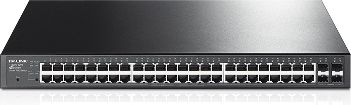 TP-LINK netwerk-switches L2+, Managed, 48 x Gigabit RJ-45 PoE+, 4 x Gigabit SFP