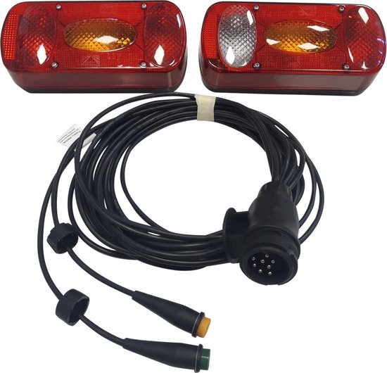 SPARKMOTO Led-achterlichten voor aanhangers, magnetisch, met kabel 2,5/7,5 m, 7-polig, led-aanhangerverlichtingsset, magnetisch, ECE EMC-goedkeuring