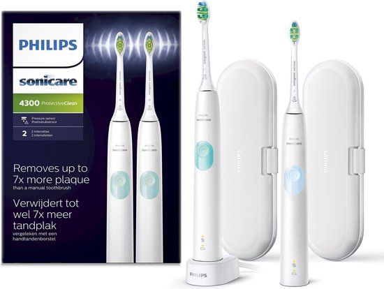 draagbaar Proficiat waarde Philips Sonicare ProtectiveClean 4300 HX6809/35 Duo - Elektrische  tandenborstel - Wit | bol.com