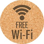 Deurbordje - WiFi - bordje - Free WiFi - rond - Kurk