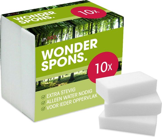 10x Wonderspons |Schoonmaakspons | IMPROV | Melamine Spons | Magic Sponge | Magische spons | Keukenspons | Keuken spons|