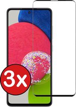 Samsung Galaxy A52s Screenprotector Glas Tempered Glass 3D - Samsung A52s 5G Screen Protector 3D Full Cover - 3 PACK