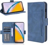 Voor OnePlus Nord 2 5G Skin Feel Kalf Patroon Horizontale Flip Leather Case met Houder & Kaartsleuven & Fotolijst (Blauw)