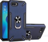 Voor OPPO A1k PC + TPU-beschermhoes met 360 graden draaibare ringhouder (koningsblauw)