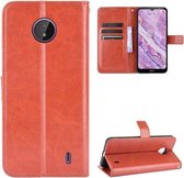 Voor Nokia C10/C20 Crazy Horse Textuur Horizontale Flip Lederen Case met Houder & Kaartsleuven & Lanyard (Bruin)