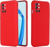 Pure Color vloeibare siliconen schokbestendige hoes met volledige dekking voor OnePlus 9R (rood)