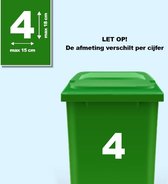 VERSTICKERD - Kliko/container sticker - huisnummer - UV bestendig - Weerbestendig - Duidelijk leesbaar - Slijtvast: CIJFER 4 - Vuilnisbakkensticker - Klikosticker - Containersticke