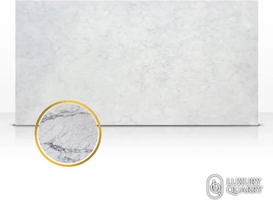 Marmeren Plaat Wit Snijplank 45x35cm Handgemaakt Italiaans Marmer – Tapasplank Marble Cuttingboard Kaasplank - Serveerplank en Borrelplank - LuxuryQuarry®