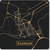 Muismat Klein - Kaart - Zaandam - Zwart - Goud - 20x20 cm