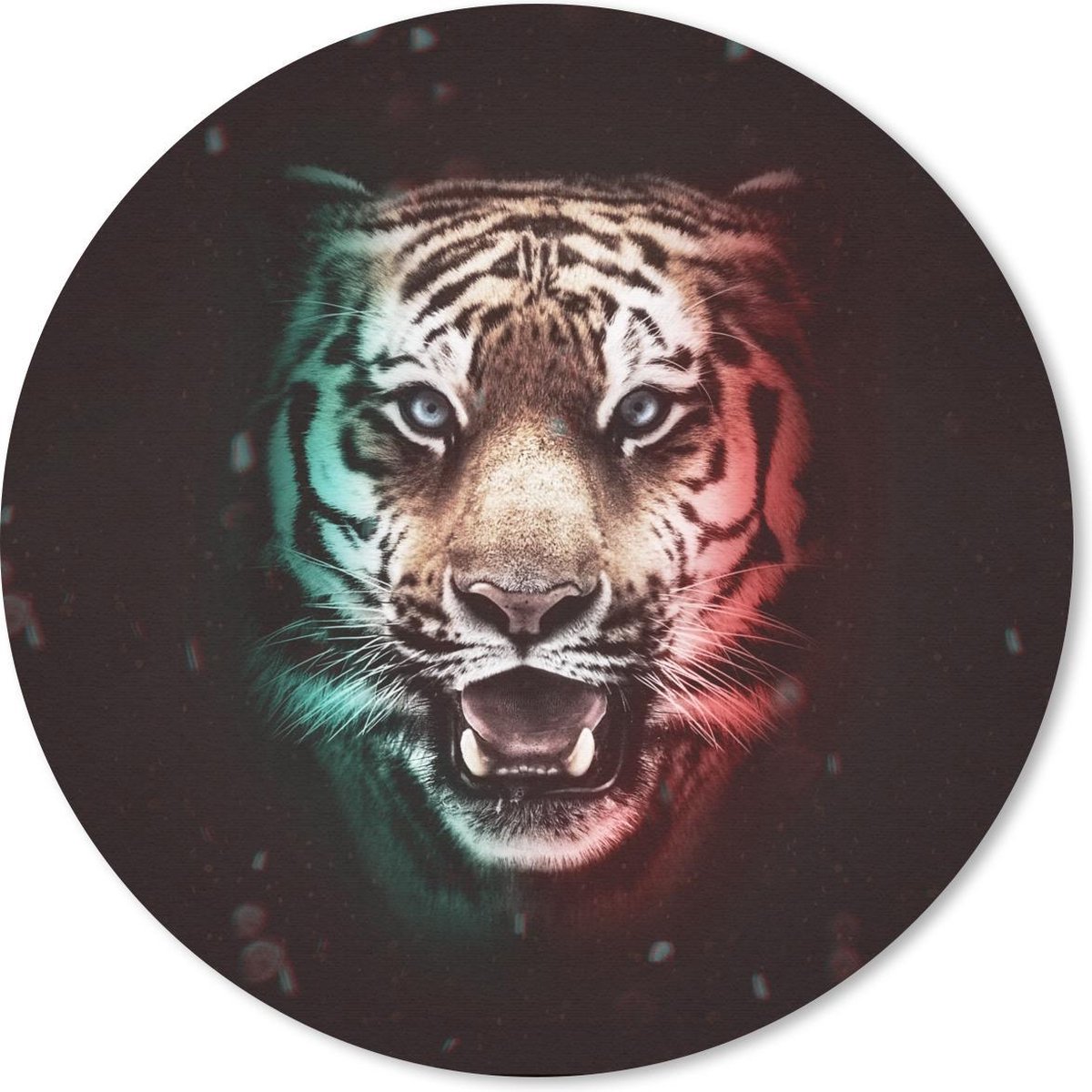 Muismat rond 30x30 cm - Mousepad Tijger - Kleur - Dieren - Ronde muismatten