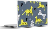 Laptop sticker - 15.6 inch - Luipaard - Blad - Patronen - 36x27,5cm - Laptopstickers - Laptop skin - Cover