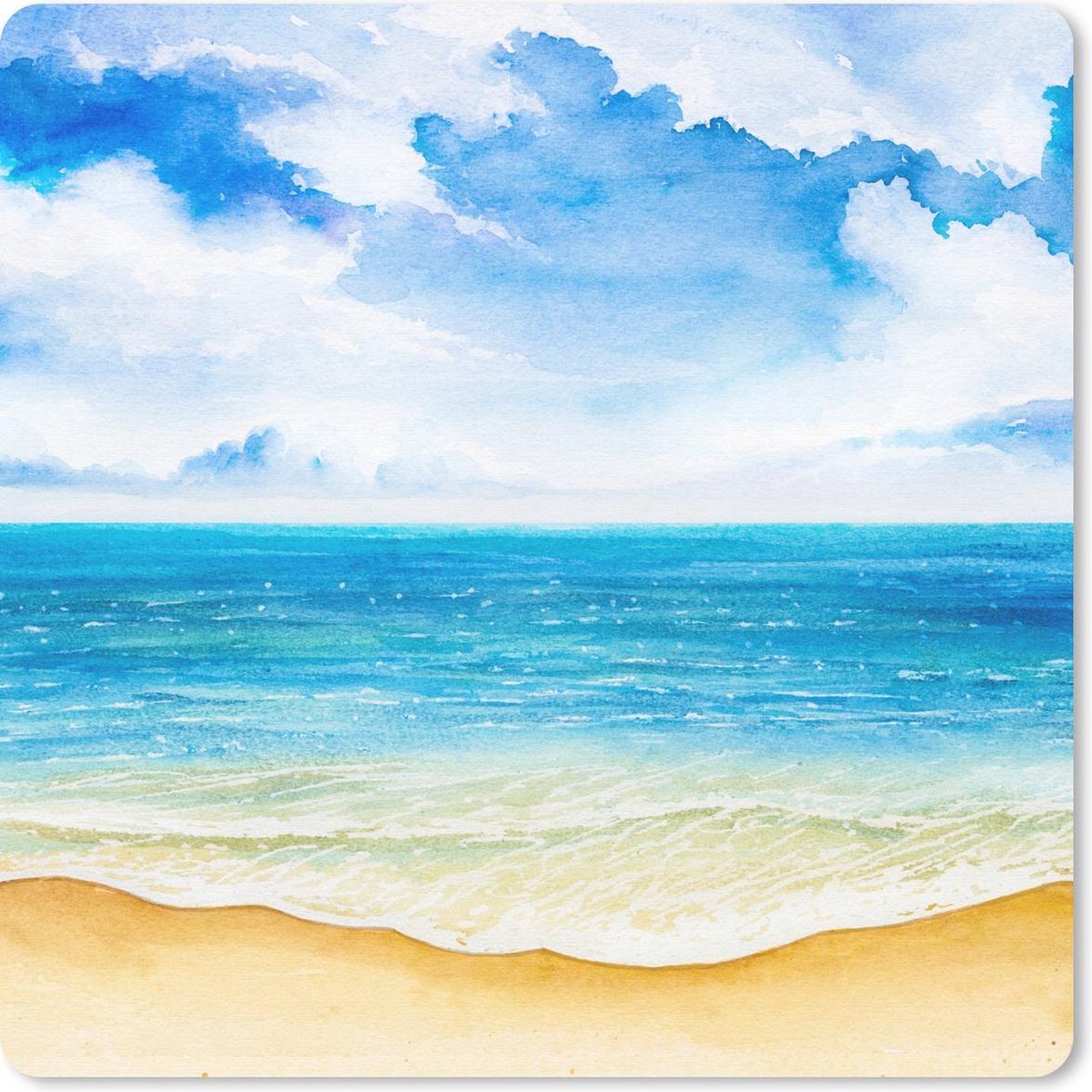 Muismat 20x20 cm - Mousepad Strand - Zee - Lucht - Muismatten