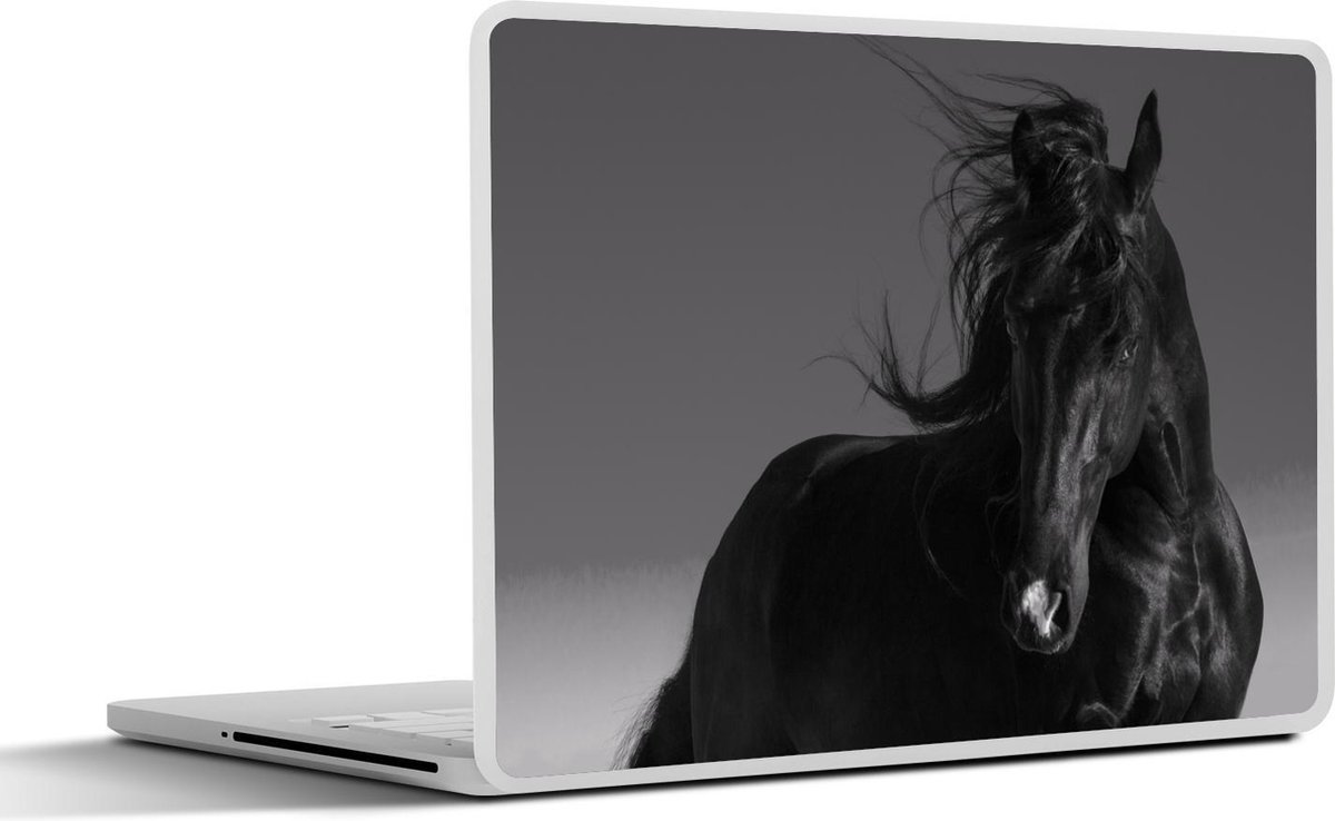 Afbeelding van product SleevesAndCases  Laptop sticker - 13.3 inch - Paard - Dieren - Manen - Zwart