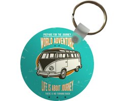 Sleutelhanger - Vintage - Oldtimer - Auto - Plastic - Rond - Uitdeelcadeautjes