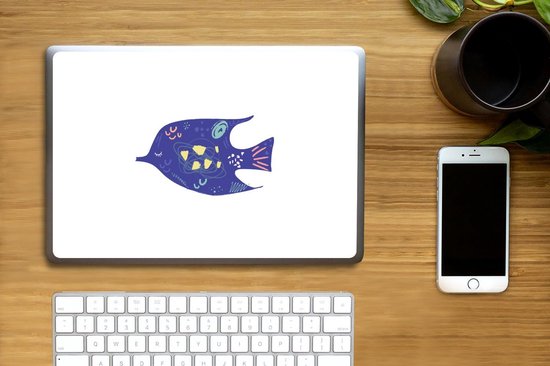 Sticker pour ordinateur portable - 13,3 pouces - Poisson - Violet - Pastel