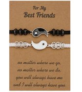 Vriendschap Armband op Kaart | Sieraden | Ying Yang |  BFF Geluk s armband | Liefde / Vriendschap | Trendy Tiener Sieraad Kerst / Sinterklaas / Feestdagen Cadeau | Hanger