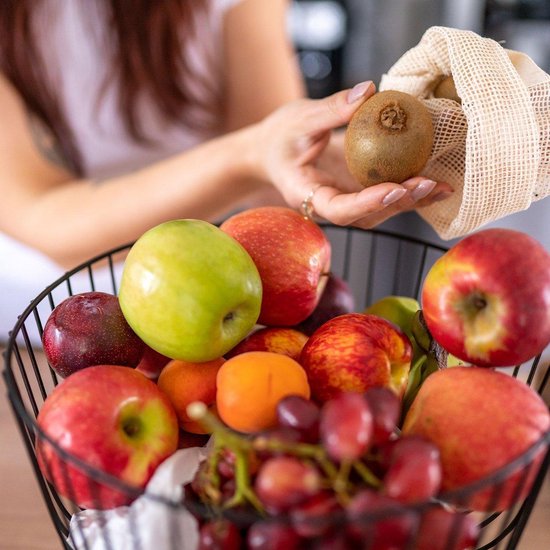 Chinchilla Zero Waste - Sacs Légumes, Fruits et Pain - Katoen - Bio - 4 pièces