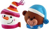 Duvo+ Vinyl kerstmuts figuurtje xmas 11x8x9,5cm, let op alleen kleur ROZE word geleverd !