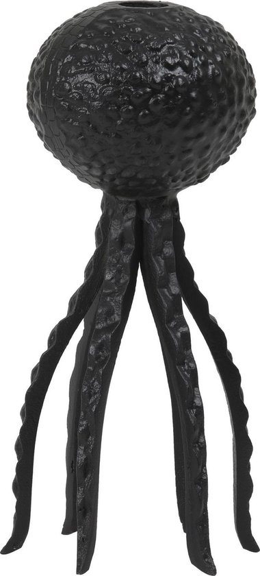 Kandelaar Octopus - Zwart metaal - 25 cm