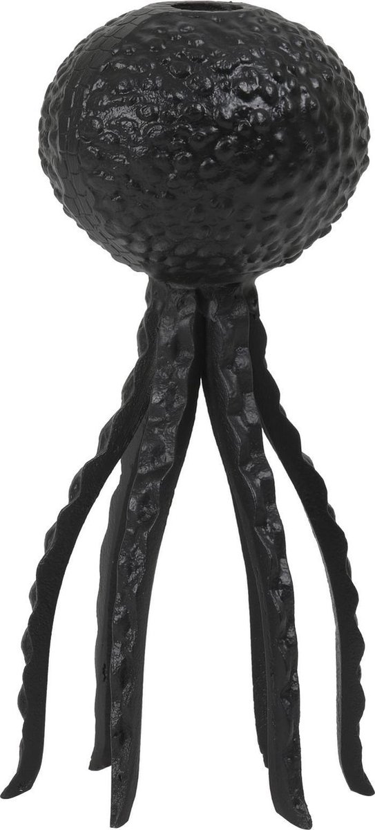 L'Authentique Kandelaar Octopus Zwart metaal 25 cm