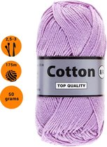 Lammy yarns Cotton eight 8/4 dun katoen garen - lila (740) - pendikte 2,5 a 3mm - 1 bol van 50 gram