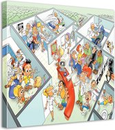 Tandarts Cartoon op canvas - Roland Hols - Praktijkkamers - 90 x 90 cm - Houten frame 4 cm dik - Orthodontist - Mondhygiënist
